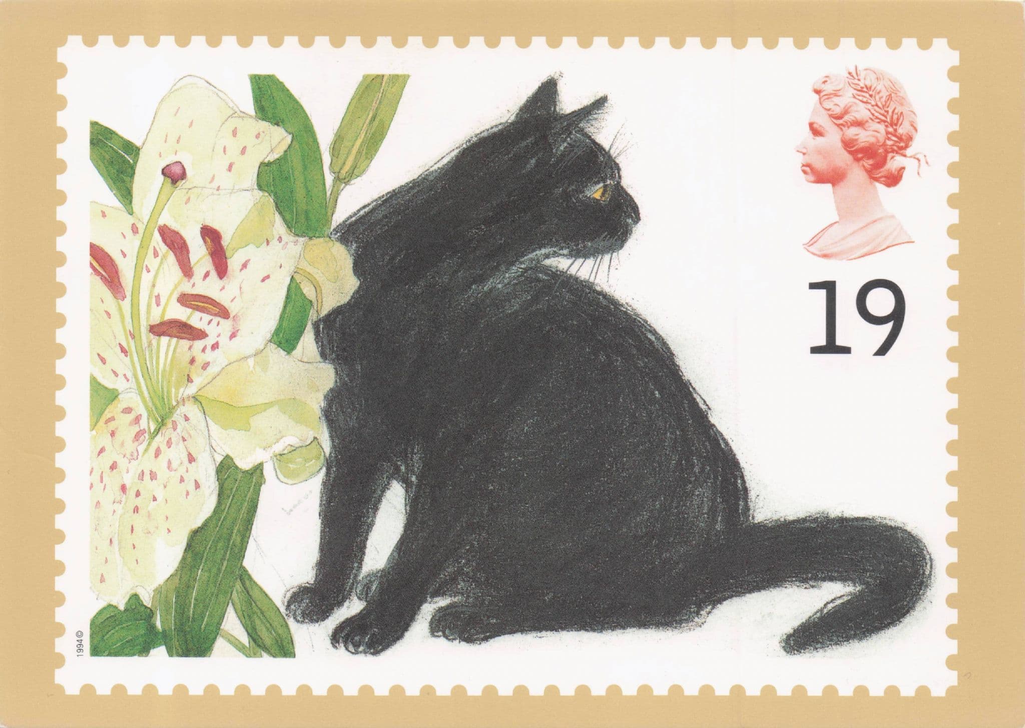 Sophie Black Cat Stunning Royal Mail Stamp Limited Edition Postcard
