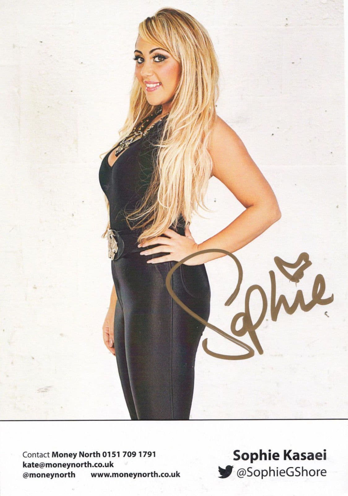 Sophie Kasaei Geordie Shaw Newcastle Supermodel Official Hand Signed Photo