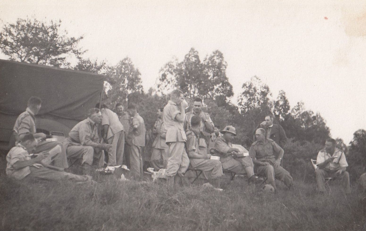 South African Soldier Officers Mess Farm Military Camp Transvaal WW2 Signed Real Photo War Postcard