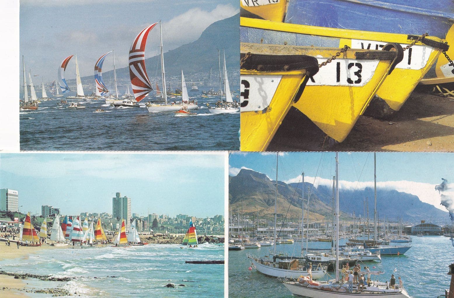 South African Yacht Sailing Boat Race 4x Nautical Postcard s