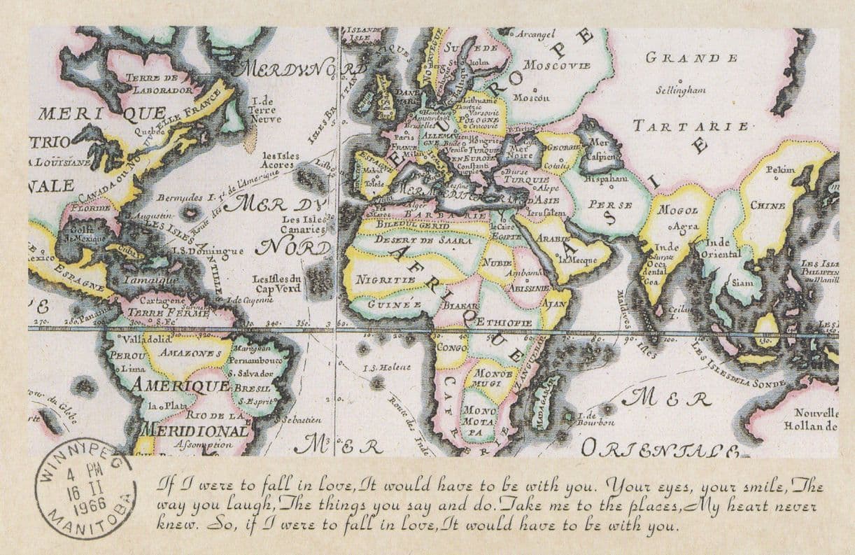 South America Africa Southern Hemisphere French Map Proverb Postcard
