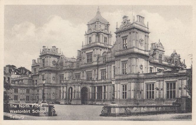 South East Front Westonbirt School Tetbury Gloucester Old Postcard