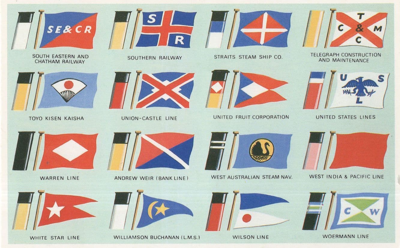 South Eastern & Chatham Railway Wilson White Star Line Ship Flag Postcard