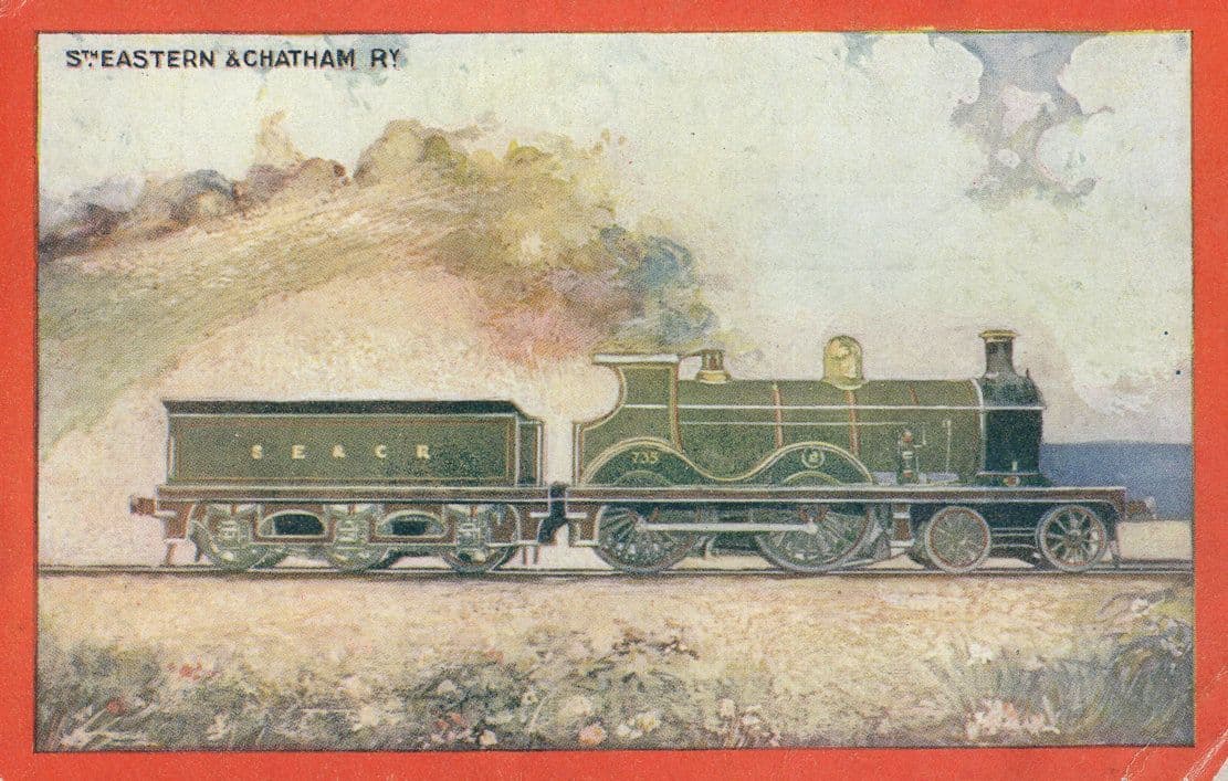 South Eastern & Chatham Train Railway 4-4-0 Wrench Series Old Postcard