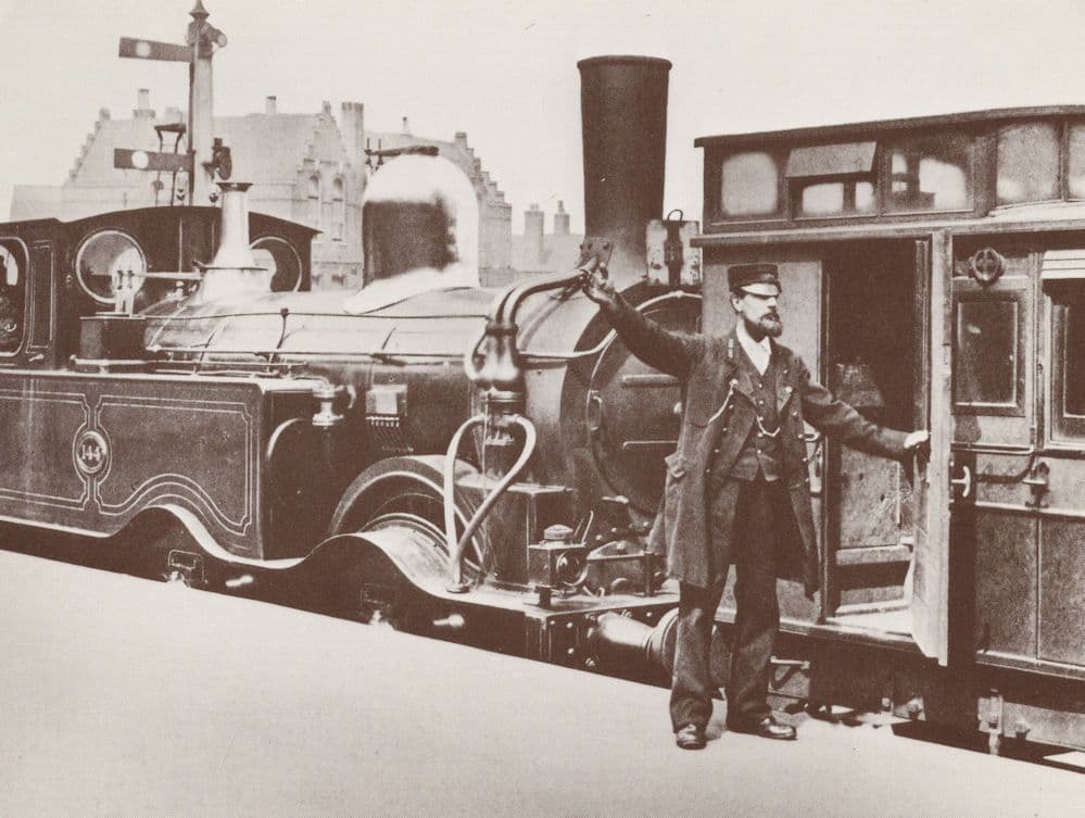 South Eastern Railway in Victorian 1885 Train Conductor Postcard