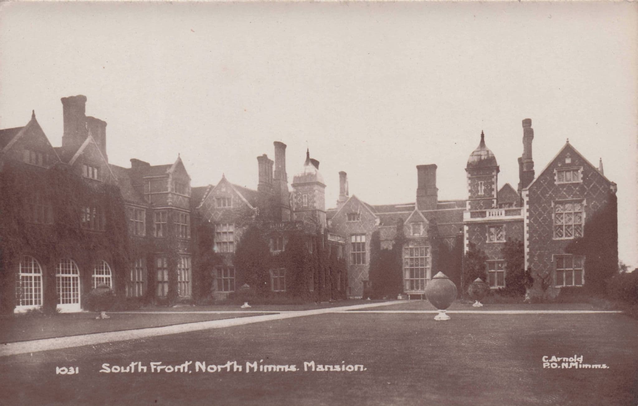 South Front North Mimms Mansion Potters Bar Herts Old RPC Postcard