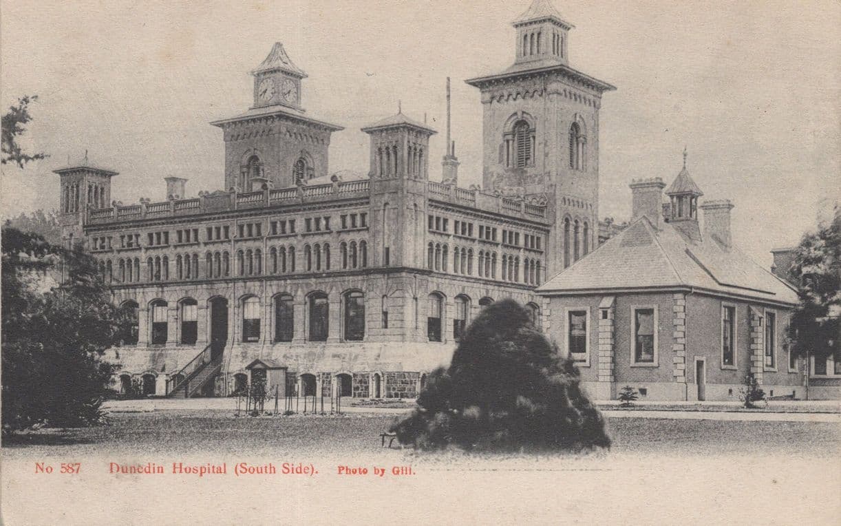 South Side Of Dunedin Hospital New Zealand Antique Postcard