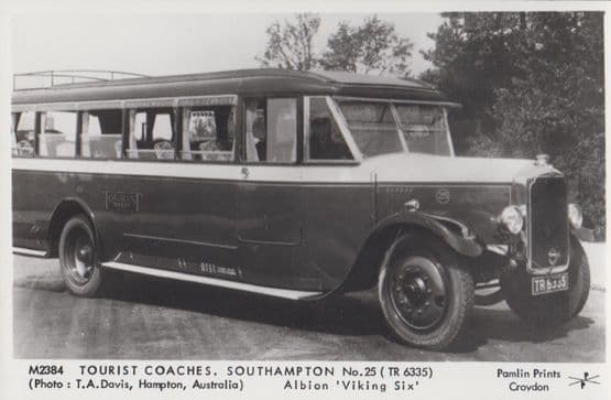 Southampton Tourist Taxi Coach Coaches Albion Viking 6 Real Photo Rare Postcard