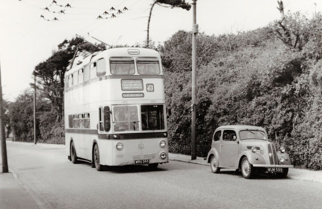 Southbourne Christchurch Liverpool Tram Bus Old PB Postcard Photo