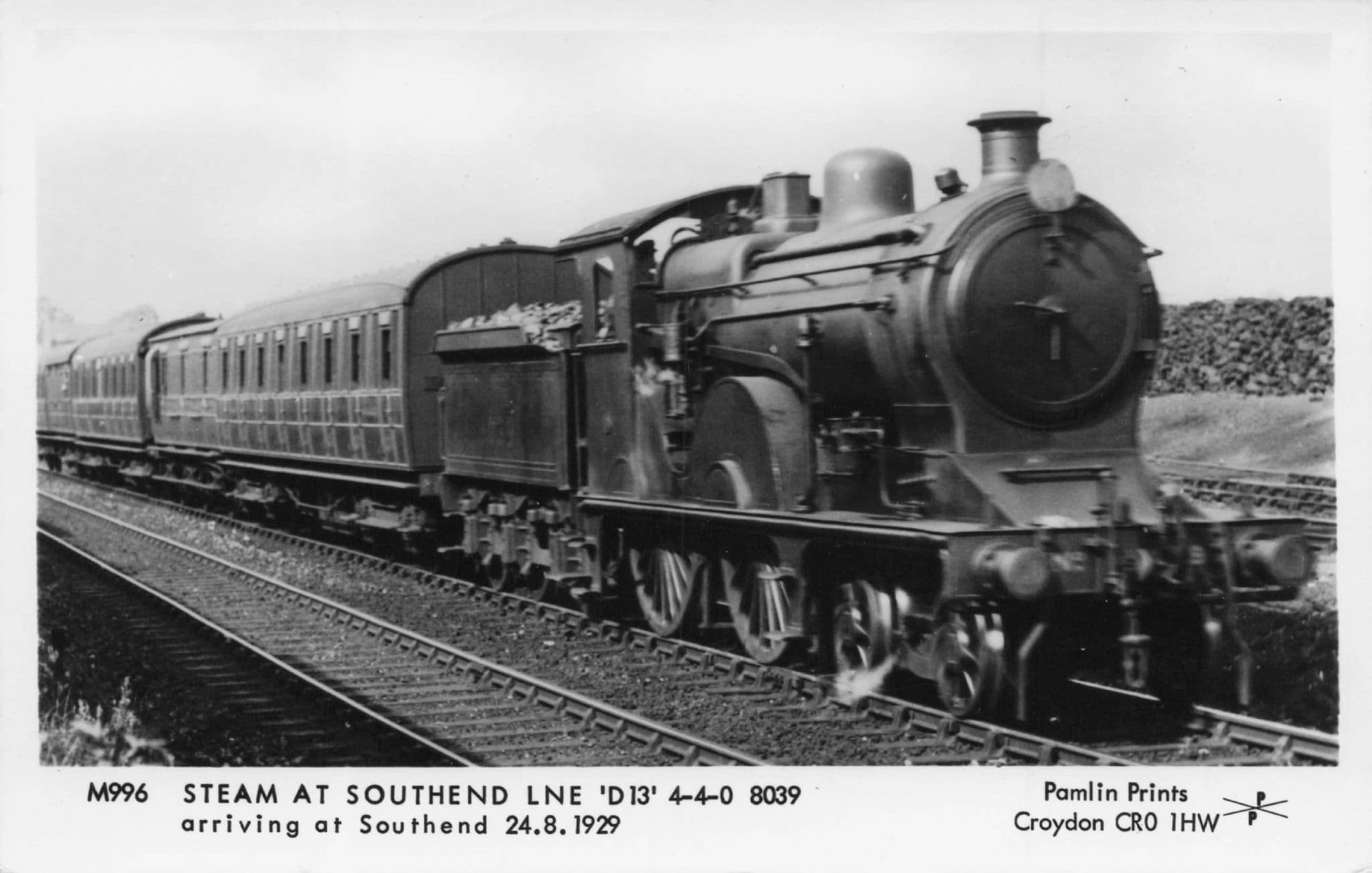 Southend D13 8039 Train in 1929 Pamlin Prints RPC Railway Postcard