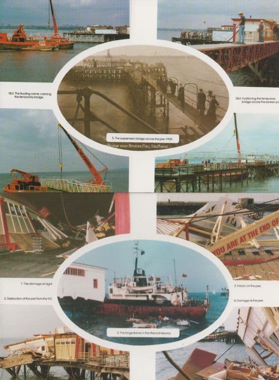 Southend On Sea Essex Pier Destruction Disaster 2x Postcard s
