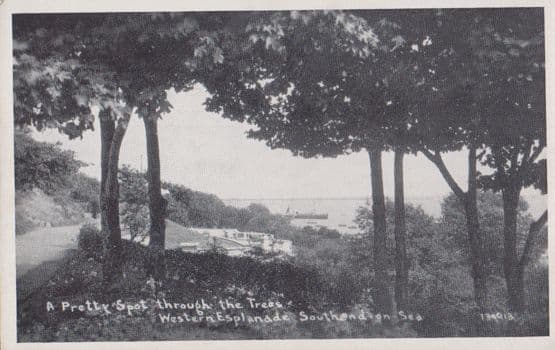 Southend On Sea Fishing Sailing Boat A Pretty Spot Through The Trees Postcard