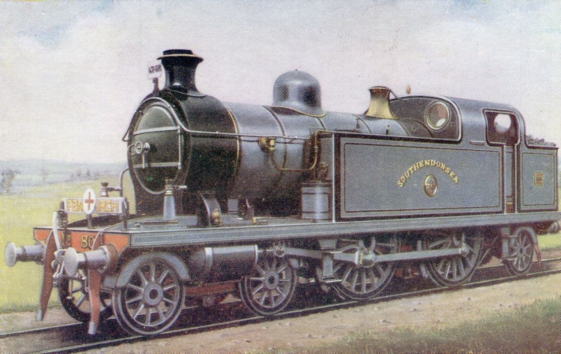 Southend On Sea LTS 4-4-2T Train Shepherds Bush Exhibition Postcard
