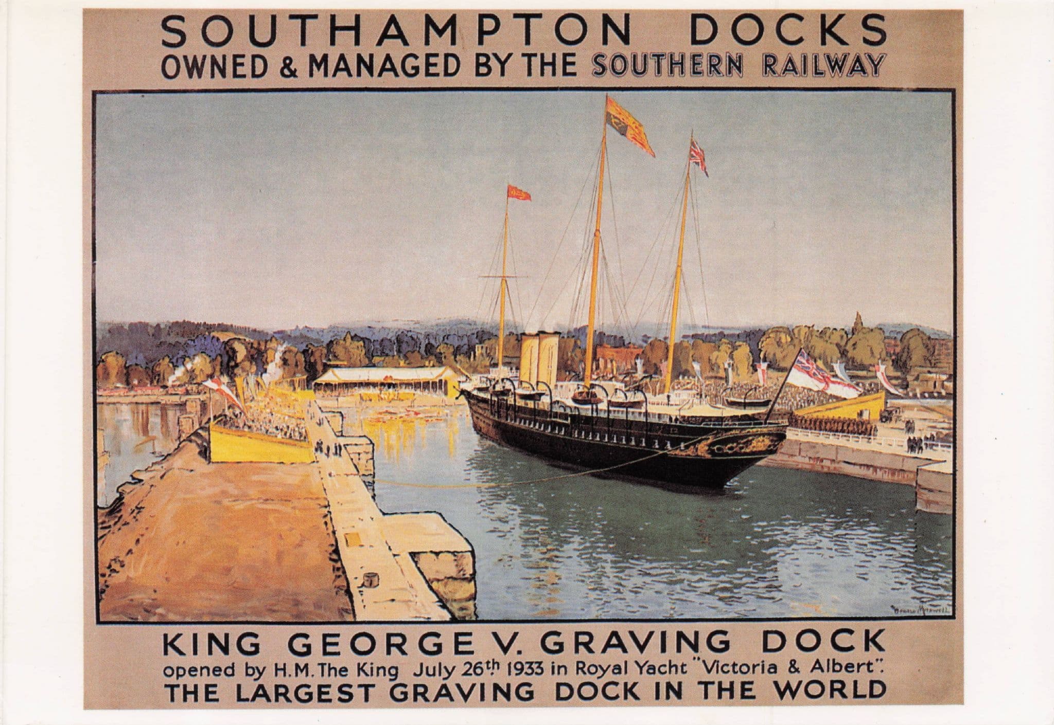 Southern Railway Southampton Docks Transport Poster Postcard