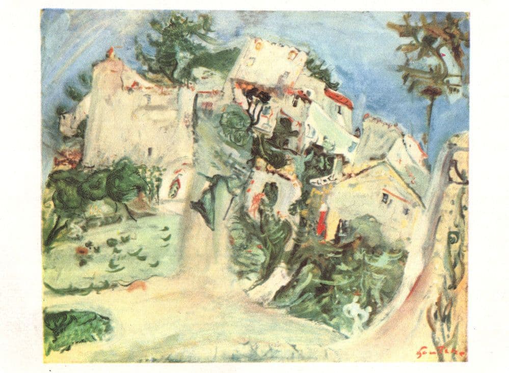 Soutine Landscape A Cagnes Paysage French Painting Postcard