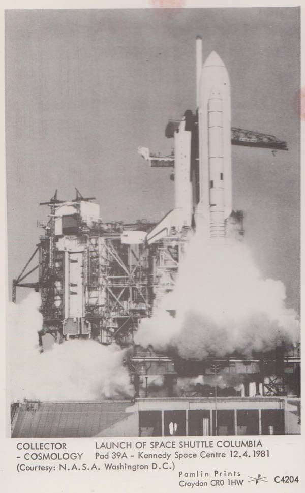 Space Shuttle Columbia 1981 Launch Kennedy Centre Astronaut Rare Photo Postcard