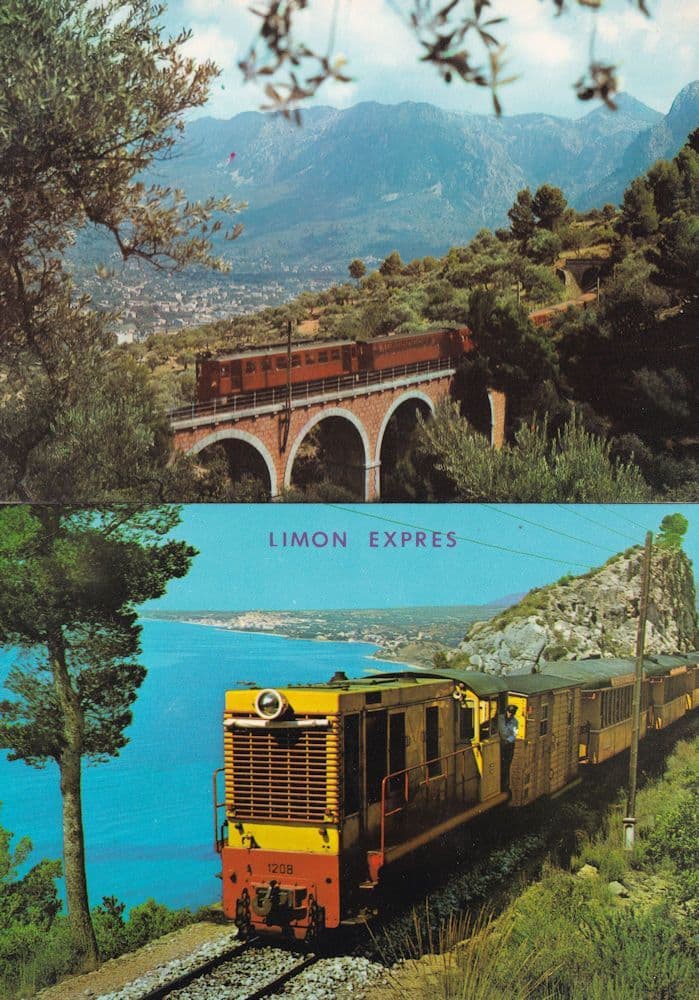 Spain Costa Blanca Espana Limon Expres Train 2x Postcard