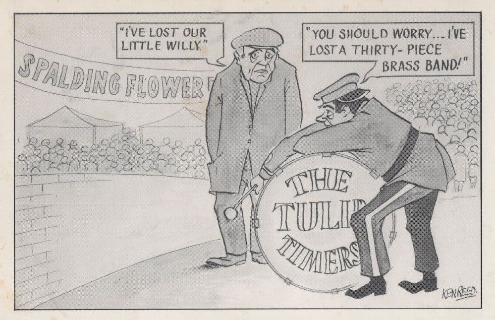 Spalding Flower Parade Tulip Drummer Band Musician Comic Postcard