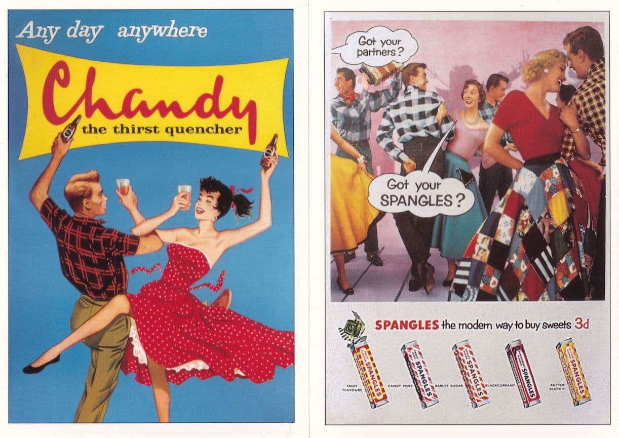 Spangles Chandy Rock'n'Roll Dancing 2x Advertising Postcard