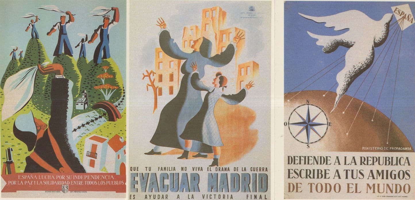 Spanish Fascism Protest War Military 3x Postcard s