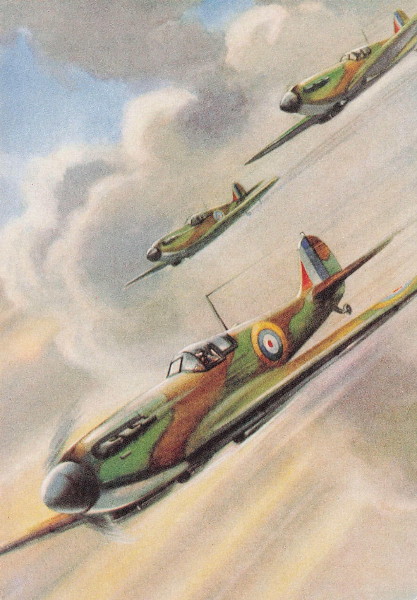 Spitfire Mark 1 Plane Wings For Victory Roland Davies Painting Postcard
