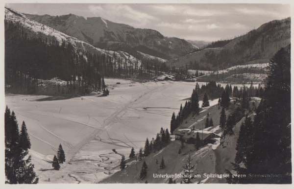Spitzingsee Bavaria Germany Antique Aerial Postcard