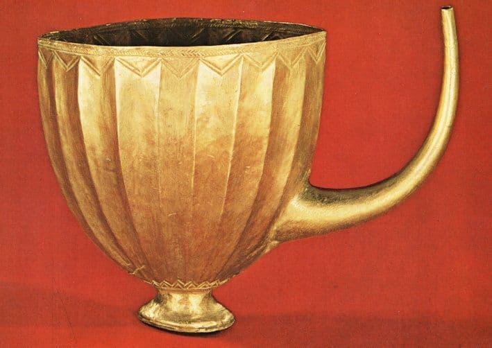 Spouted Gold Cup Queen Pu-Abi 2600BC Chalice Tomb Museum Postcard