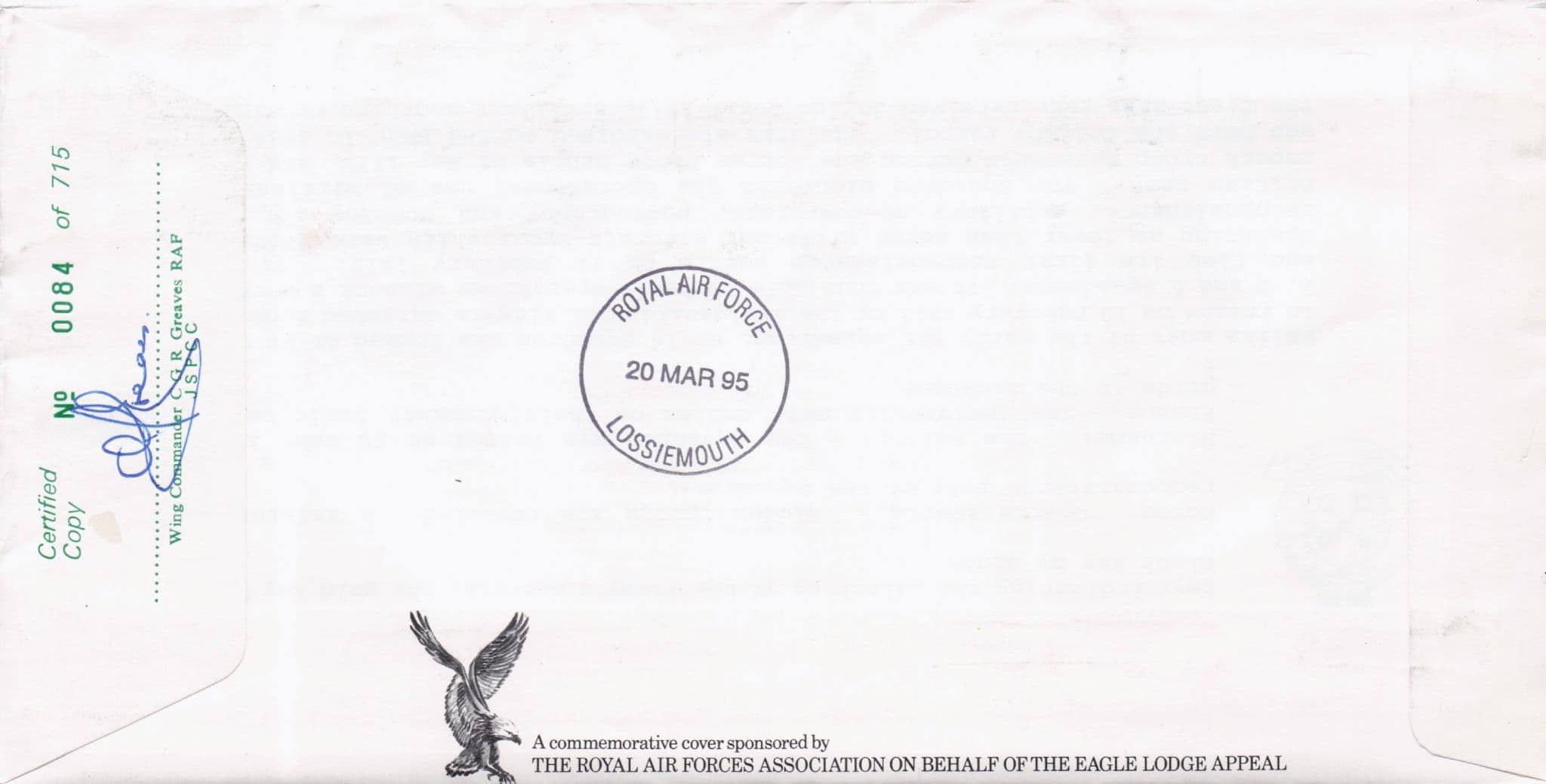 Springtime JW White 1994 Military Squadrons Of The Royal Air Force Hand Signed FDC