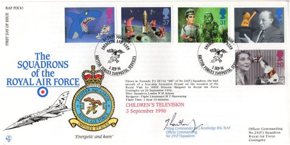 Squadrons Of The Royal Air Force Childrens Television Captain Scarlett Hand Signed FDC
