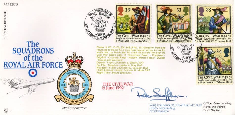 Squadrons Of The Royal Air Force Civil War Flown Hand Signed FDC