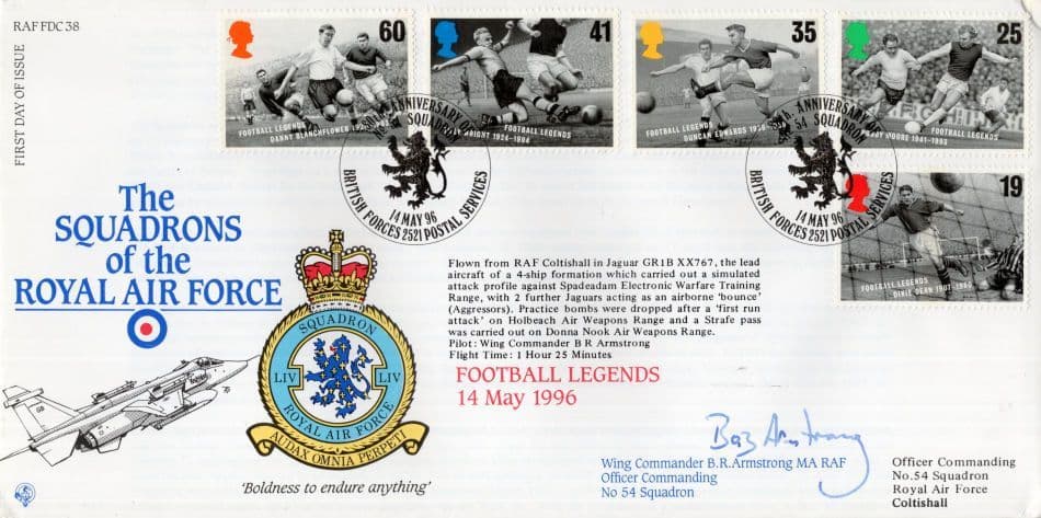 Squadrons Of The Royal Air Force Football Legends Bobby Moore Flown Hand Signed FDC