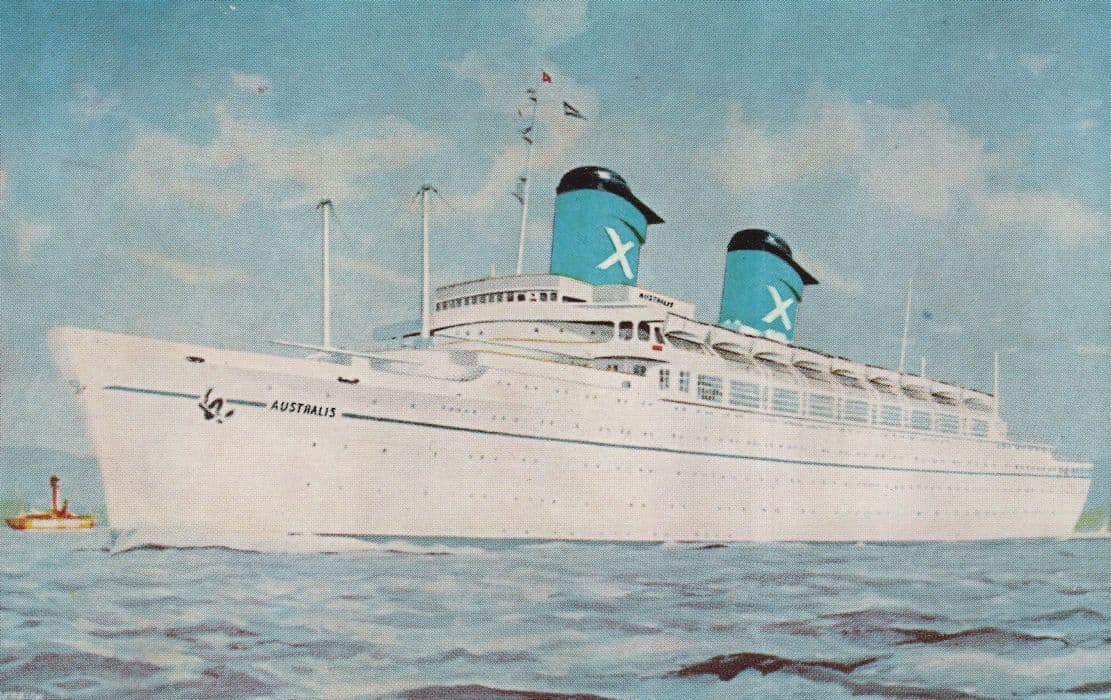 SS Australis Ship Ferry Advertising Liner Postcard