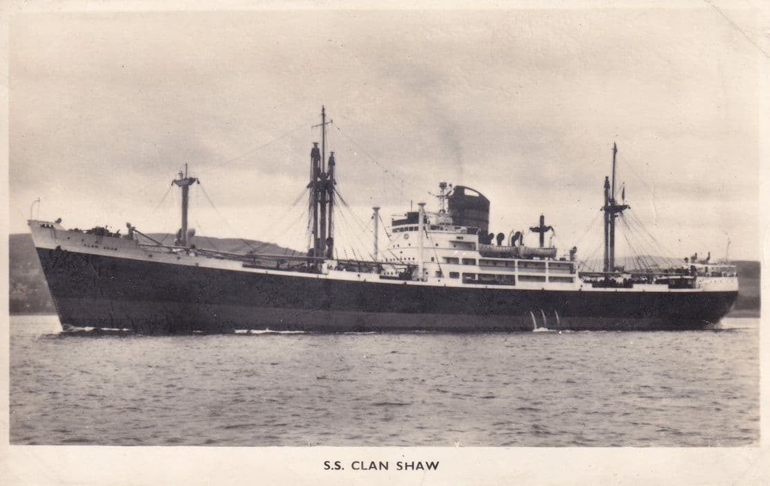 SS Clan Shaw Scottish Shire Line Ship Plain Back Postcard Photo