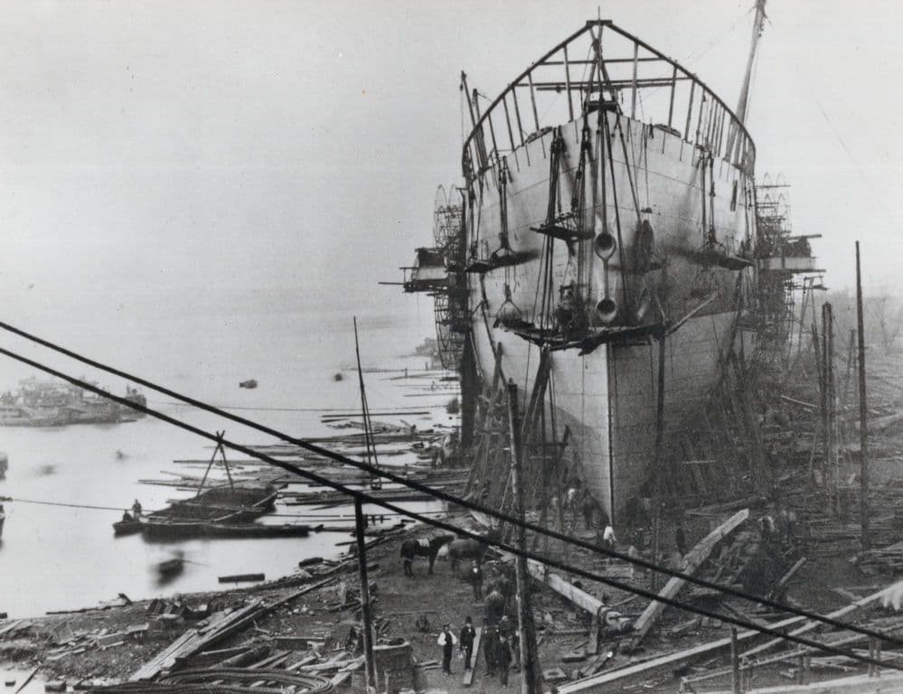SS Great Eastern Ship Hull 1850s Old Victorian Boat Launch Photo Postcard