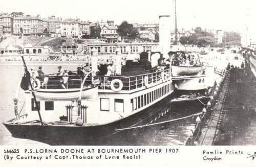 SS Lorna Doone Ship At Bournemouth Pier Photo Postcard