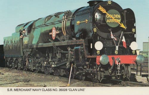 SS Merchant Navy Class 25038 Clan Line Train Postcard