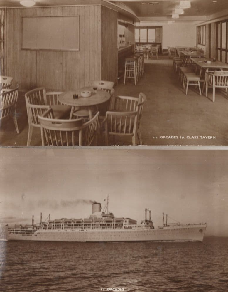 SS Orcades Class Tavern Ship 2x Real Photo Postcard s