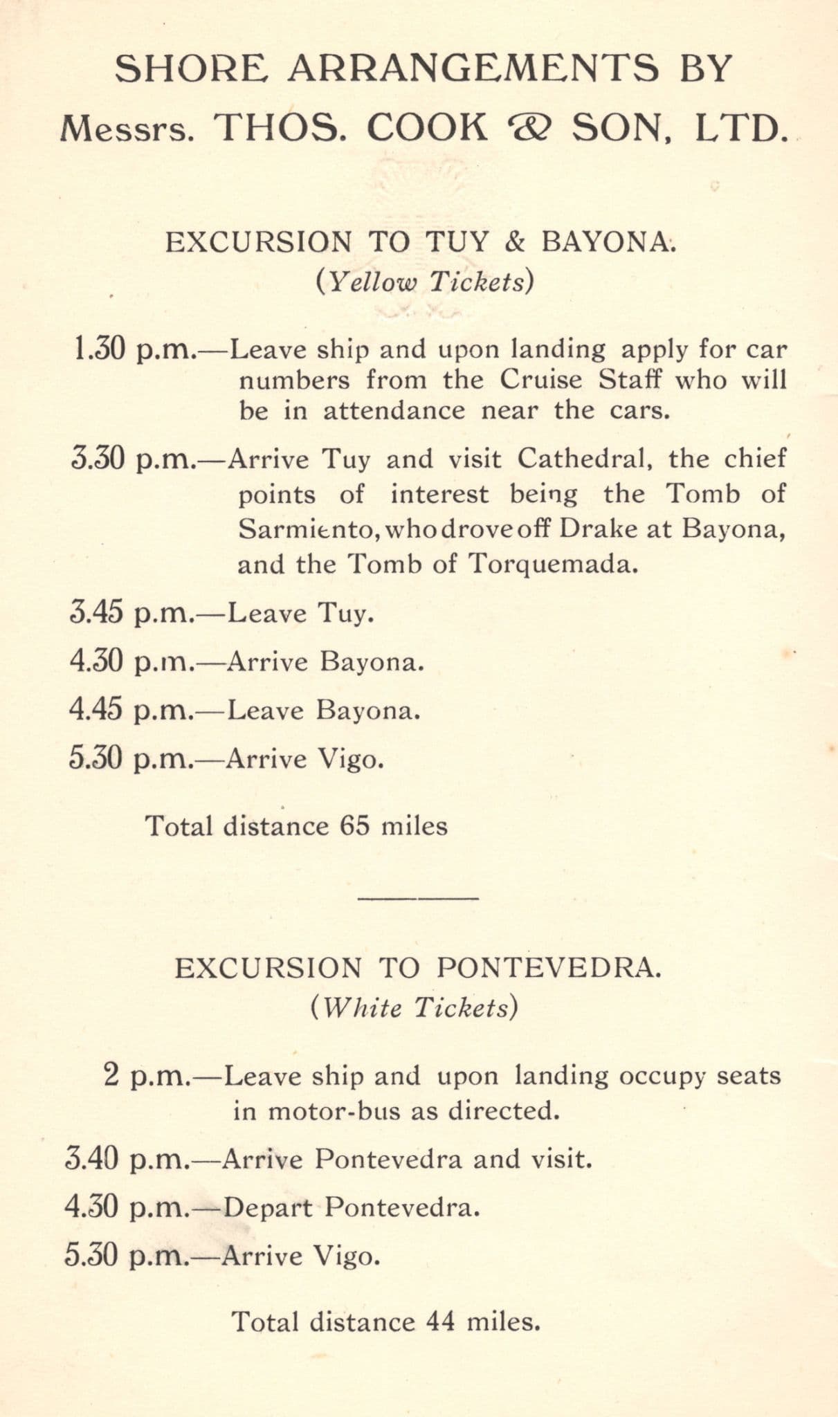 SS Orford 1933 Orient Line Tuy Pontevedra Mediterranean Cruise Book -let