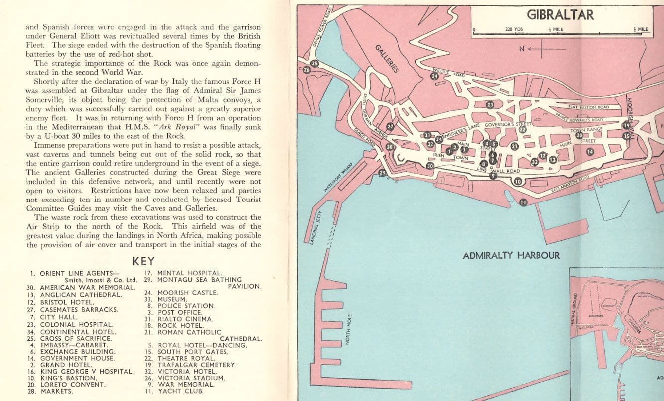 SS Orontes P&O Cruise Ship 1956 Australia Gibraltar Map Book -let