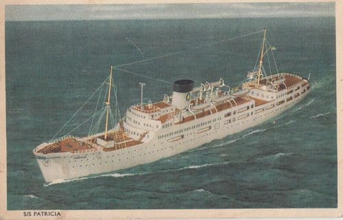 SS Patricia Antique Ship Postcard & Signatures