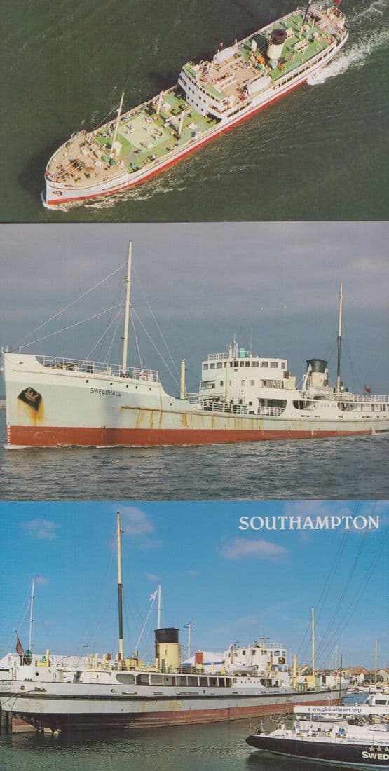 SS Shieldhall Ship 3x Postcard