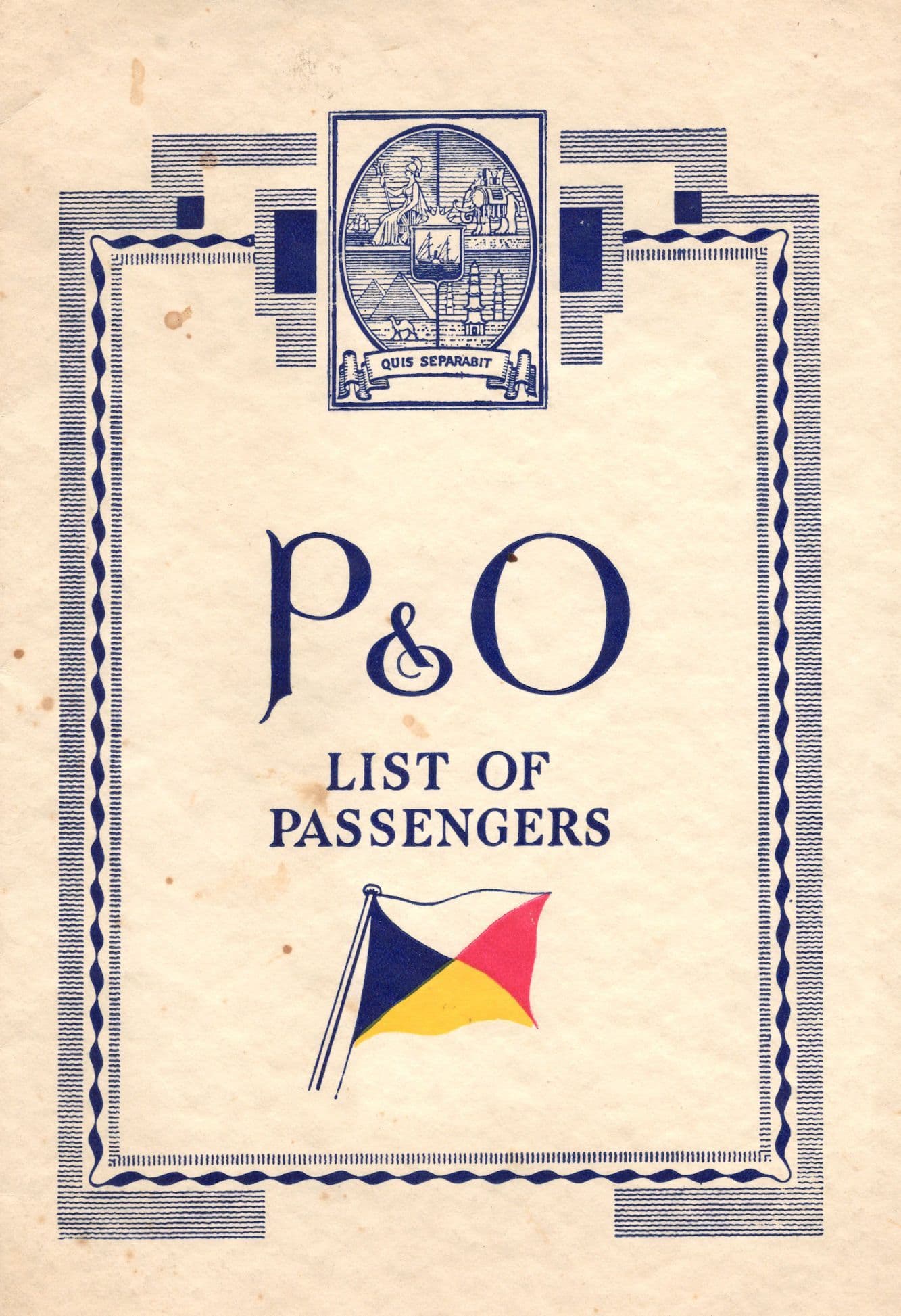 SS Strathnaver P&O 1935 Cruise Passenger List