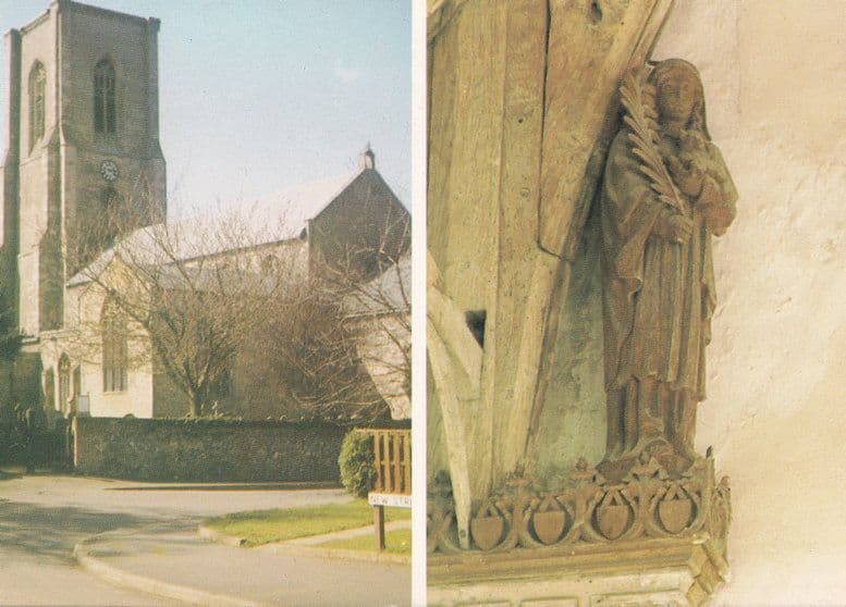 St Agnes Church Norfolk Hammerhead Roof Patron Saint Postcard