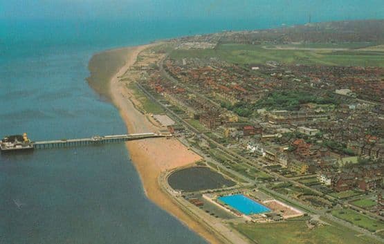 St Annes On Sea Manchester Airport Spectacular 1970s Aerial Postcard