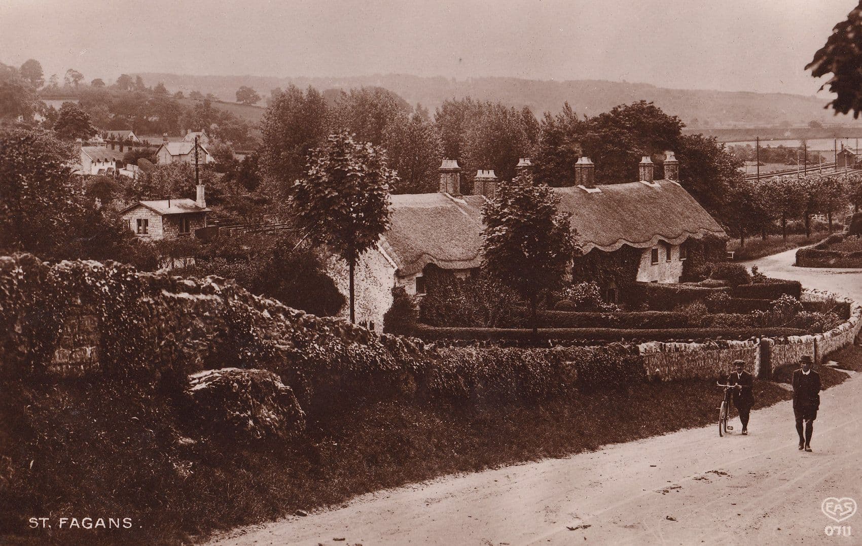 St Fagans Bicycle Real Photo Old Postcard