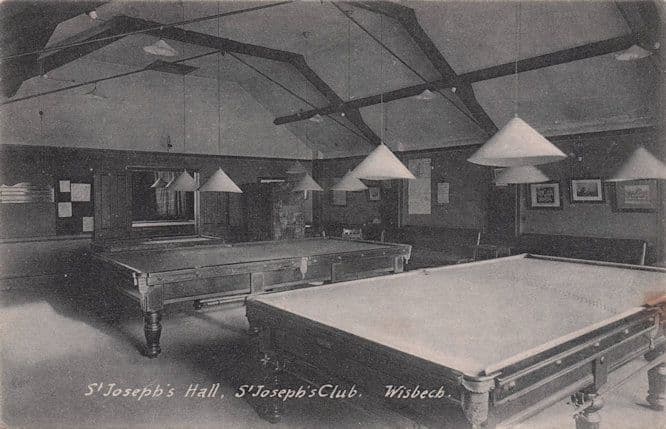 St Josephs Billiard Hall Social Club Wisbech Cambridge Old Postcard