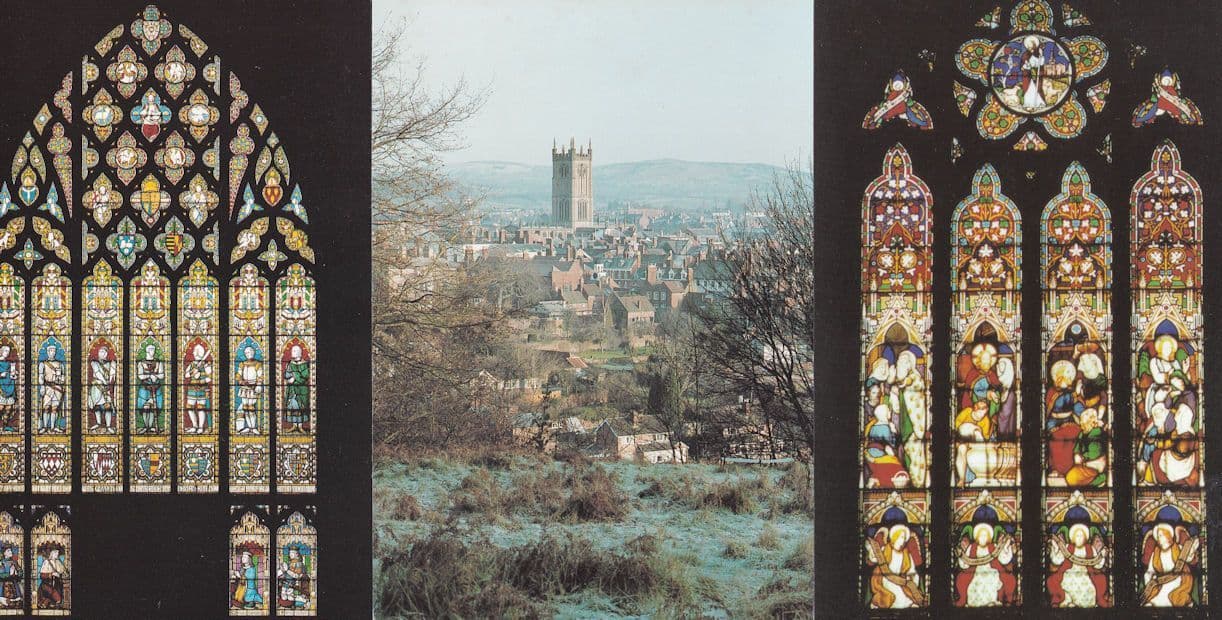 St Laurence Church Ludlow Stained Glass Windows 2x Postcard s