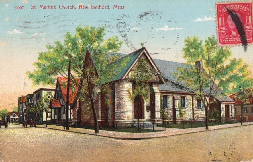St Martins Church New Bedford Massachusetts USA Old Postcard