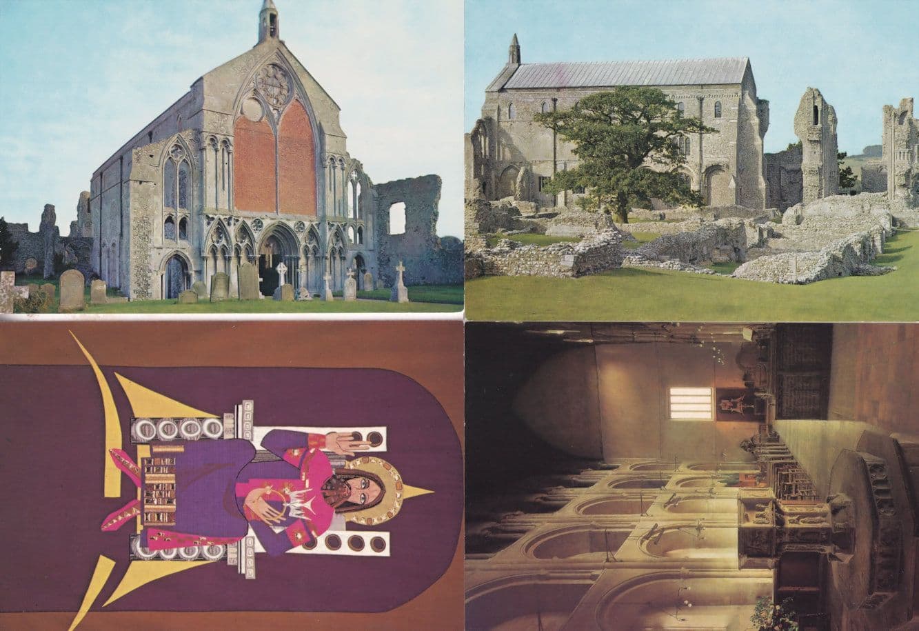 St Mary Church Binham Norfolk Dossal Interior 4x Postcard s