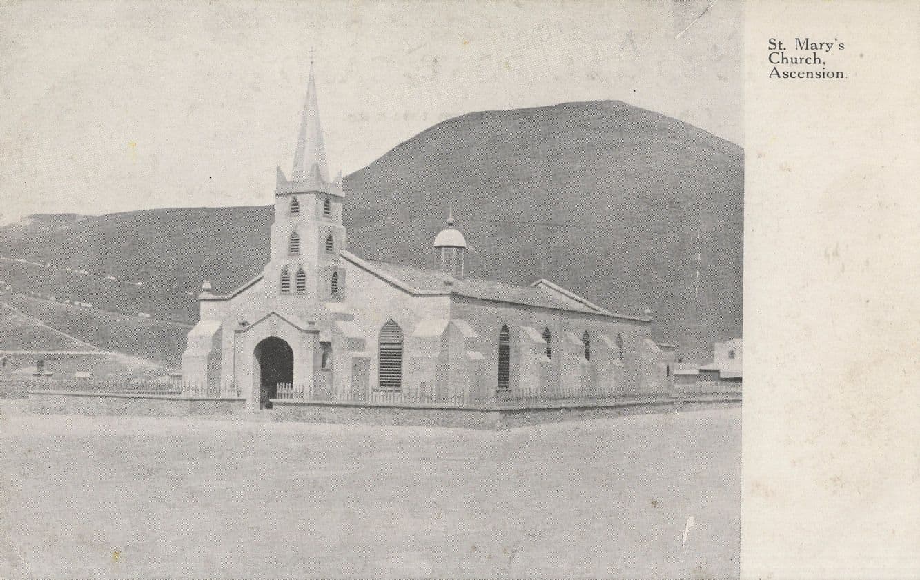 St Mary's Church Ascension Island Saint Helena Antique Postcard